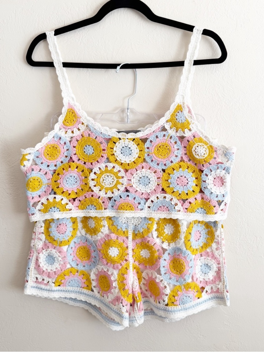 Anthropologie Sunday In Brooklyn  Crochet Two-Piece Tank & Shorts Set M/L